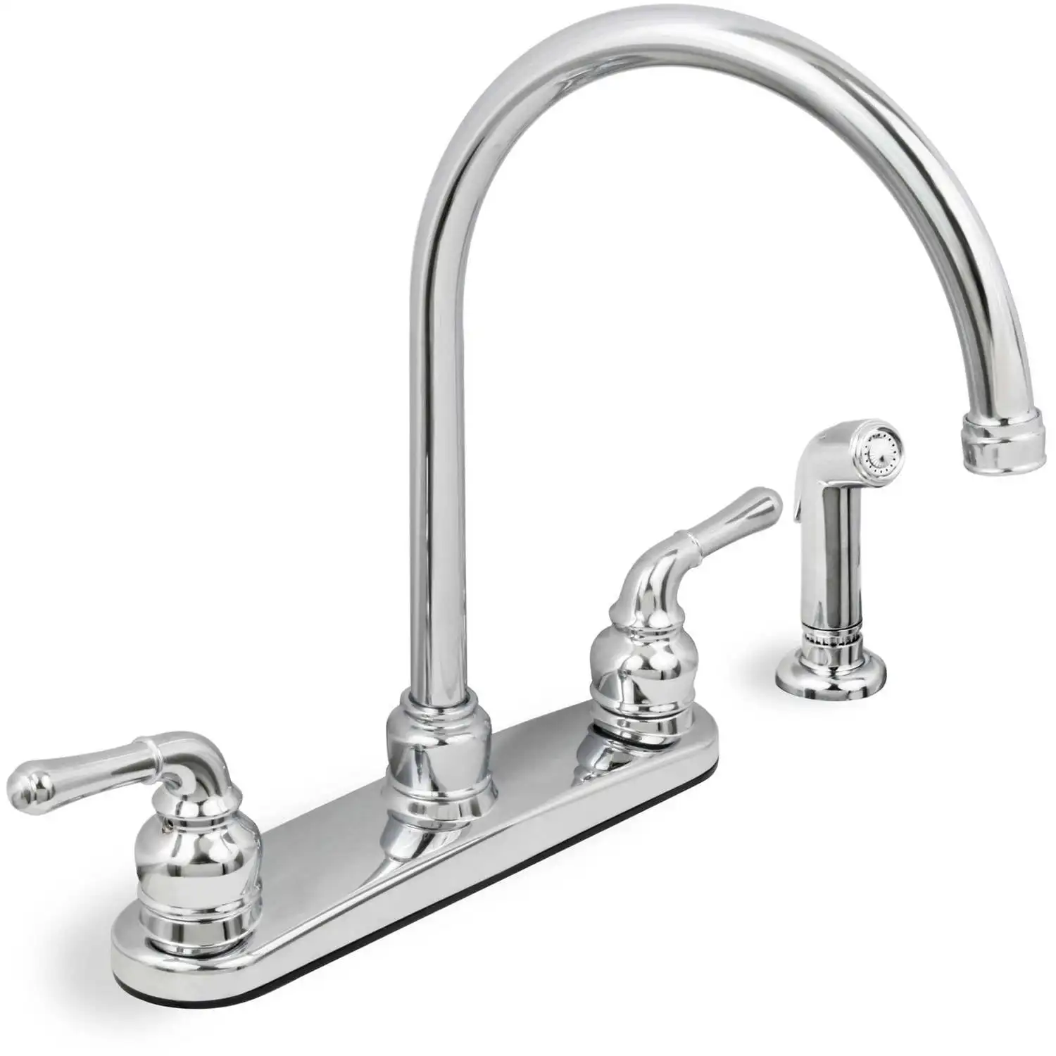 

Lead Free Two-Handle Kitchen Faucet with Spray, Chrome