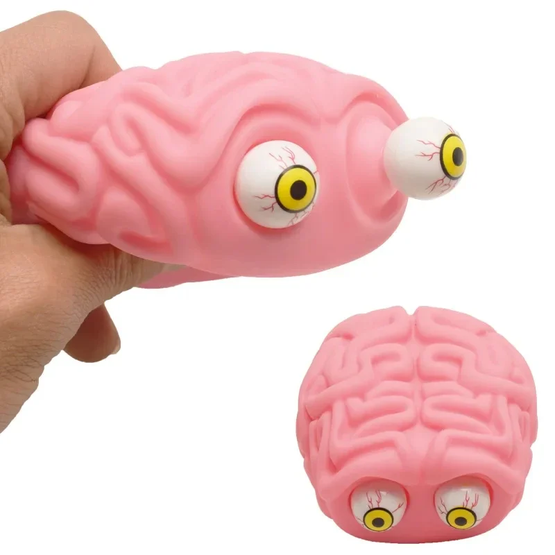 Queeze Ball Toys Decompression Toy Halloween Anti Stress Flippy Brain Squishy Eye Popping Squeeze Fidget Cool Weird Stuff