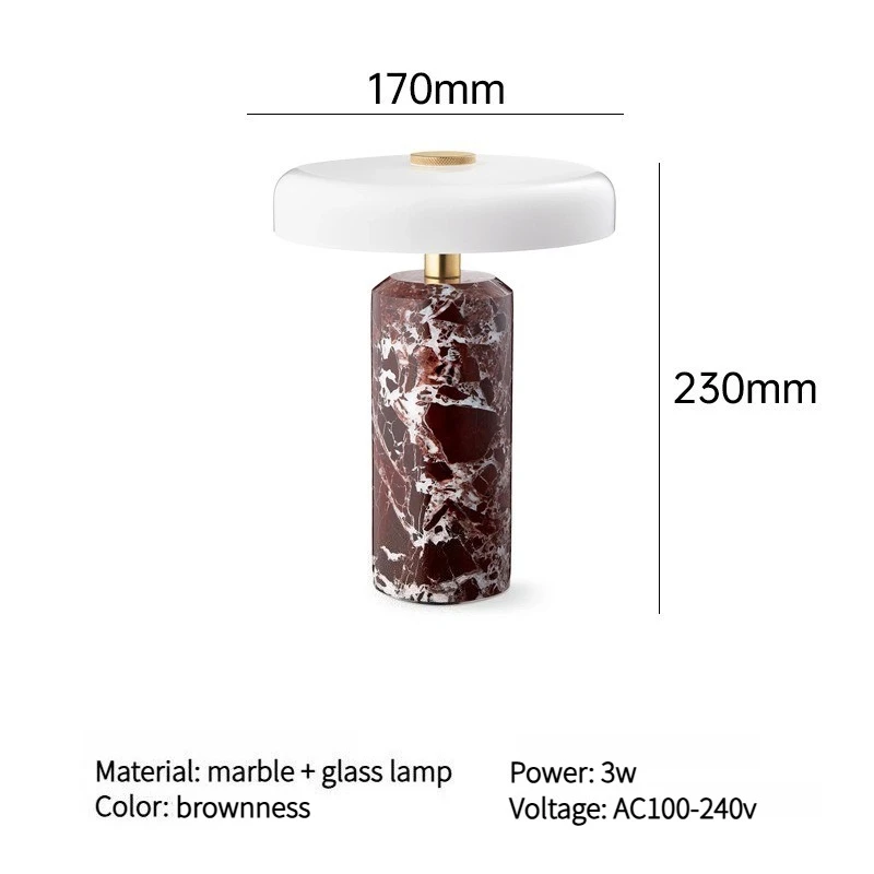 Перезаряжаемая стеклянная настольная лампа TINGMIAO