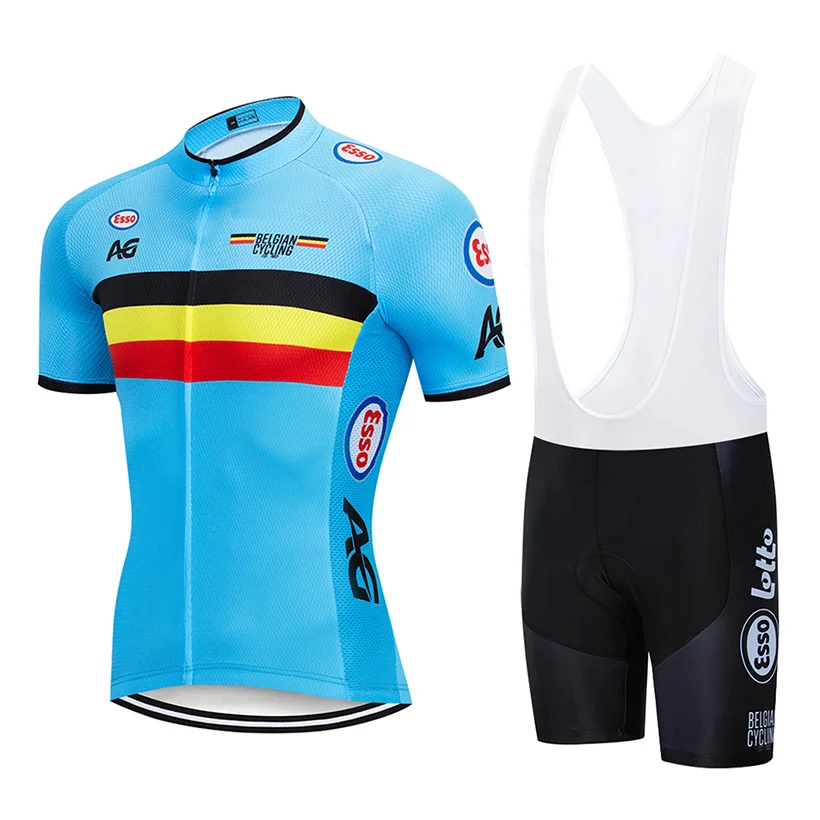 

In Stock 2021 Belgium Cycling Jersey 9D Bib Set MTB Bike Shorts Suit Ropa Ciclismo Mens Summer Quick Dry Bicycle Clothing Maill