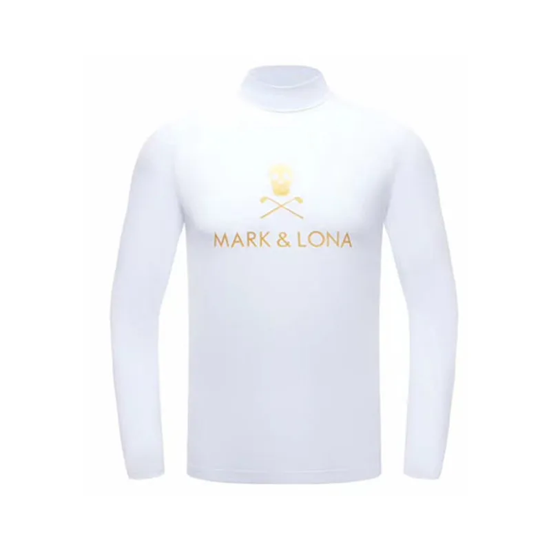 Spring Autumn Men's Clothing Golf Thin Sportswear Breathable Quick Drying Comfortable High Collar Bottom Long-Sleeved T-shirt