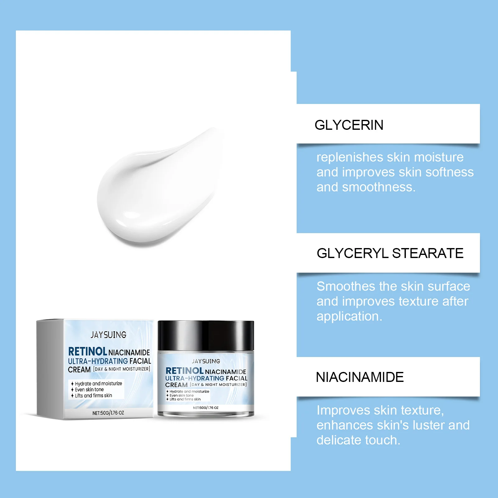 Никотинамидный крем для лица отбеливающий улучшающий тусклость гиалуроновая