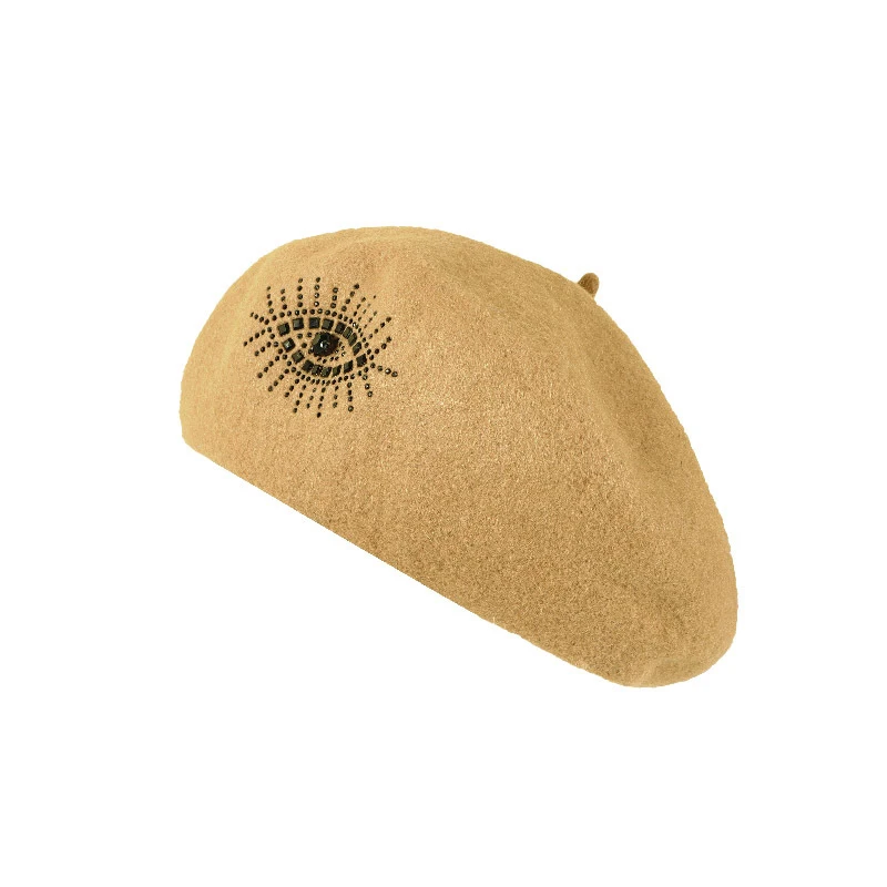 Берет зимняя женская шапка осень теплые глаза лыжный аксессуар для спорта на