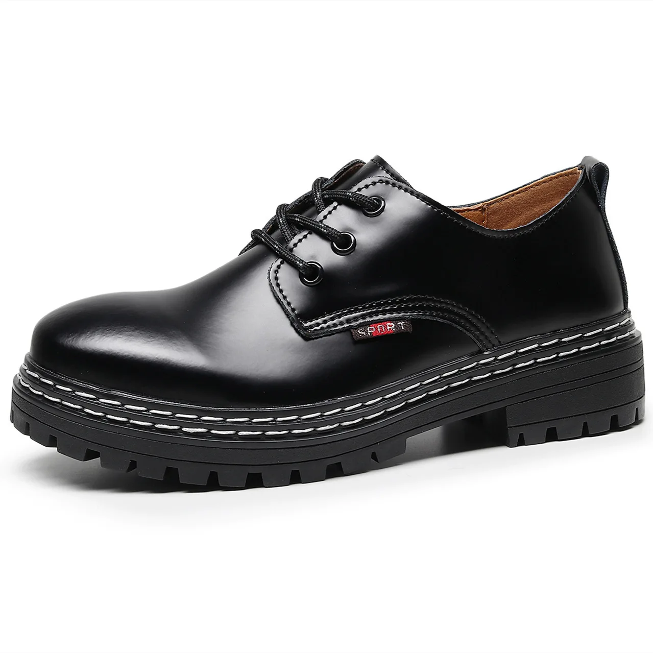 Мужская обувь из коровьей кожи с круглым носком универсальная карьерная