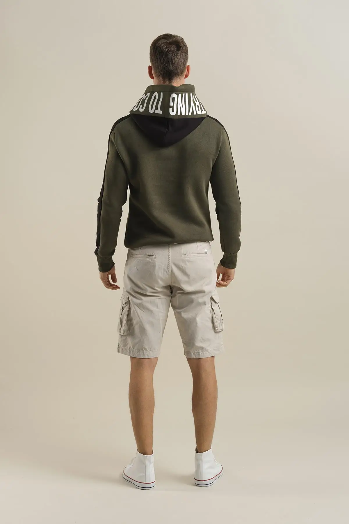 Crash 1593 Kapüşonu Printed Fleece Sweatshirt