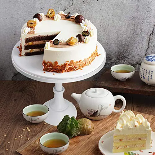 

of 3 Pieces Cake Stands Iron Cake Holder Dessert Display Plate Serving Tray for baby Shower Wedding Birthday Party (White)