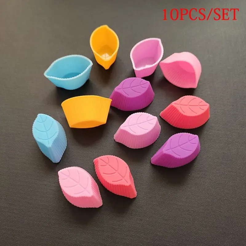 

10pcs Leaf Various Flower Designs Silicone Cake Mold Chocolate Pudding Ice Mould Cupcake Baking Tools DIY Mini Soap Molds