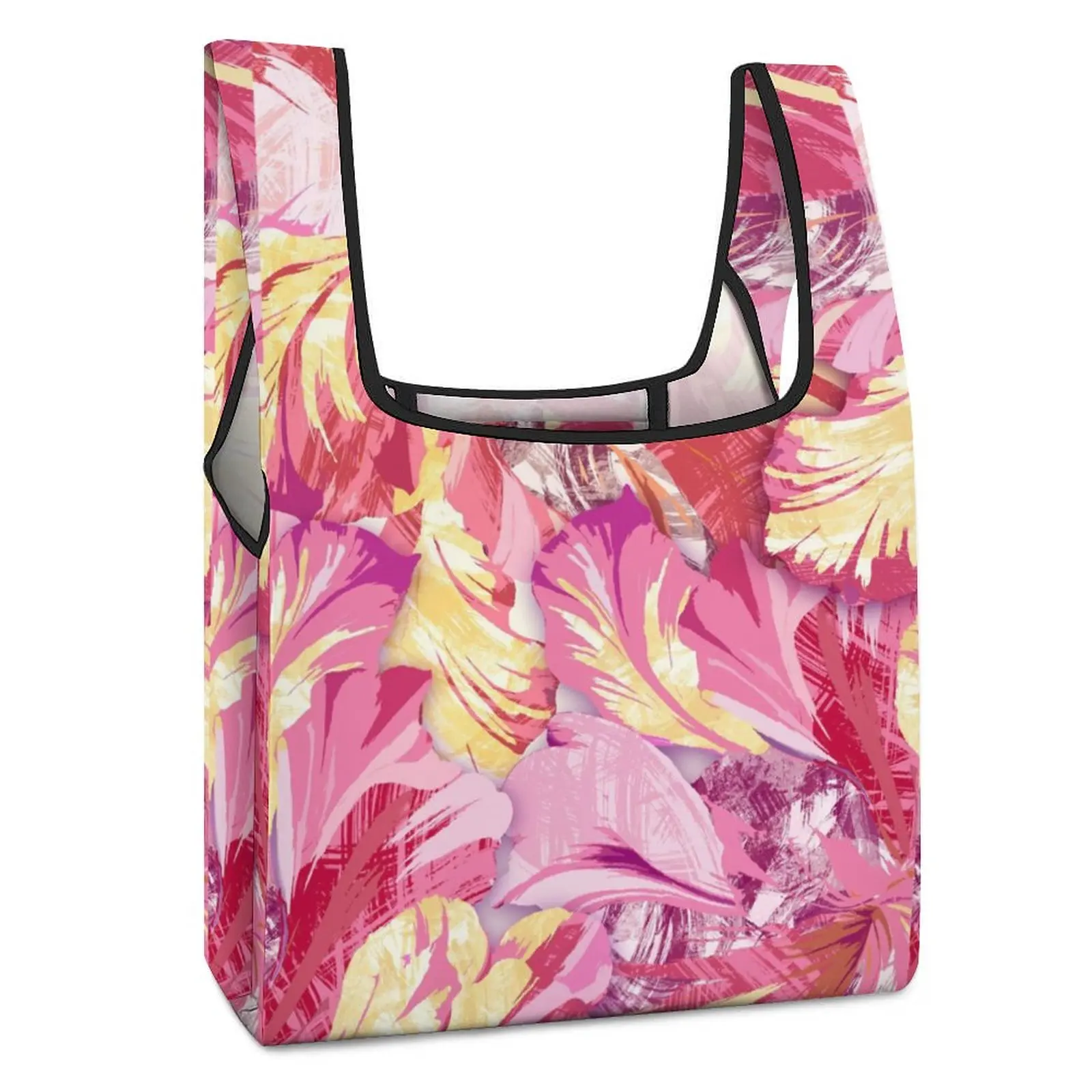 Customized Printed Bags Shopper Shoulder Bag Red Ethnic Printing Shopping Tote Casual Woman Foldable Handbag Custom Pattern