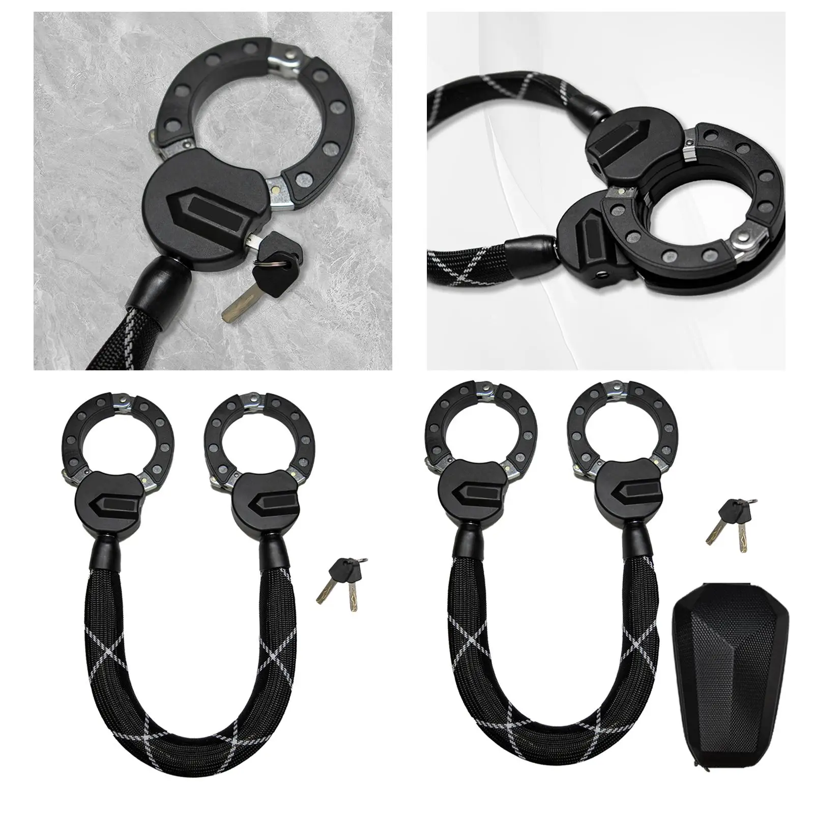 Замок для электровелосипеда с 2 ключами универсальный портативный безопасный