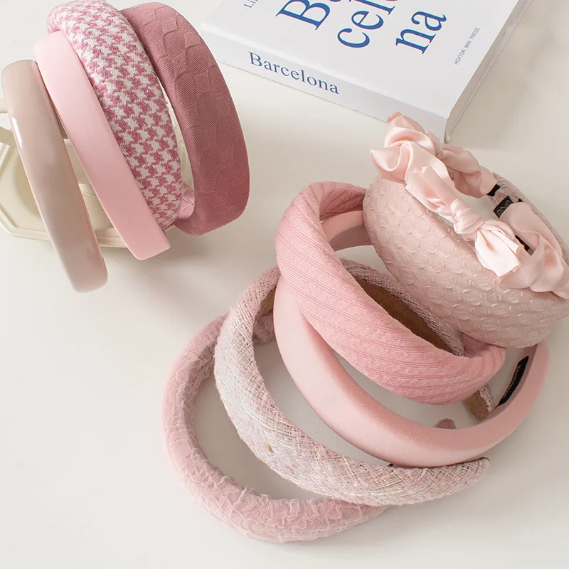 Модный женский розовый обруч для волос милый высокого давления с изображением