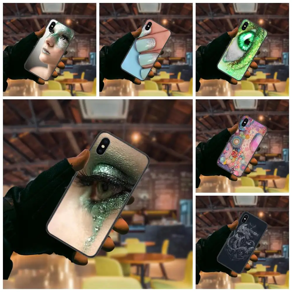 Черный чехол для мобильного телефона Модный с мятными блестками Samsung Galaxy S30 S22 S20 S21