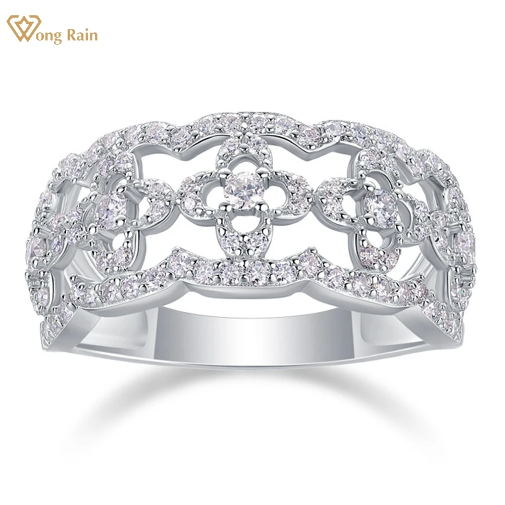 Wong Rain романтическое кольцо из серебра 100% пробы 3EX VVS1 D цвет бриллиант Свадебная