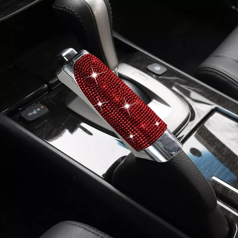 

Luxury Bling Car Gears Handbrake Cover Car Decoration Car Styling Diamond Pink Car Accessories Interior for Women Girls