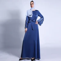 donsignet muslim dress muslim fashion abaya dubai solid elegant temperament long dress bow abaya turkey saudi arabia