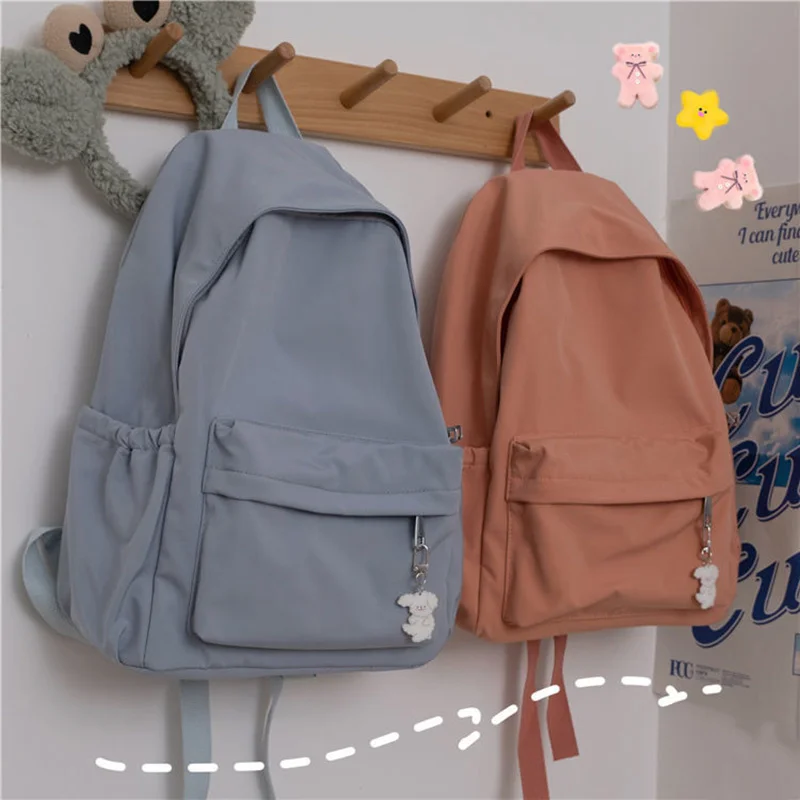 

Japanese solid color schoolbag female Korean version Harajuku ulzzang college student backpack large-capacity backpack bags y2k