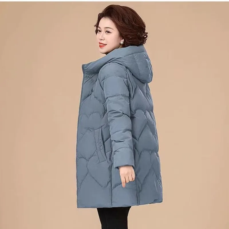 

2023 New Female's Down Cotton Jacket Mother's coats Long Middle-Aged And Elderly Female Winter Warm Woman Outwear invierno