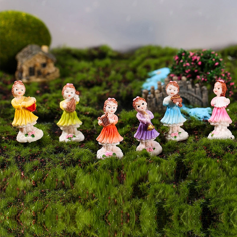 

1 шт. миниатюрный кукольный домик, скульптура, орнамент, цветок, фея, Создание музыкального инструмента, микроландшафт, садовая сцена, декоративная игрушка