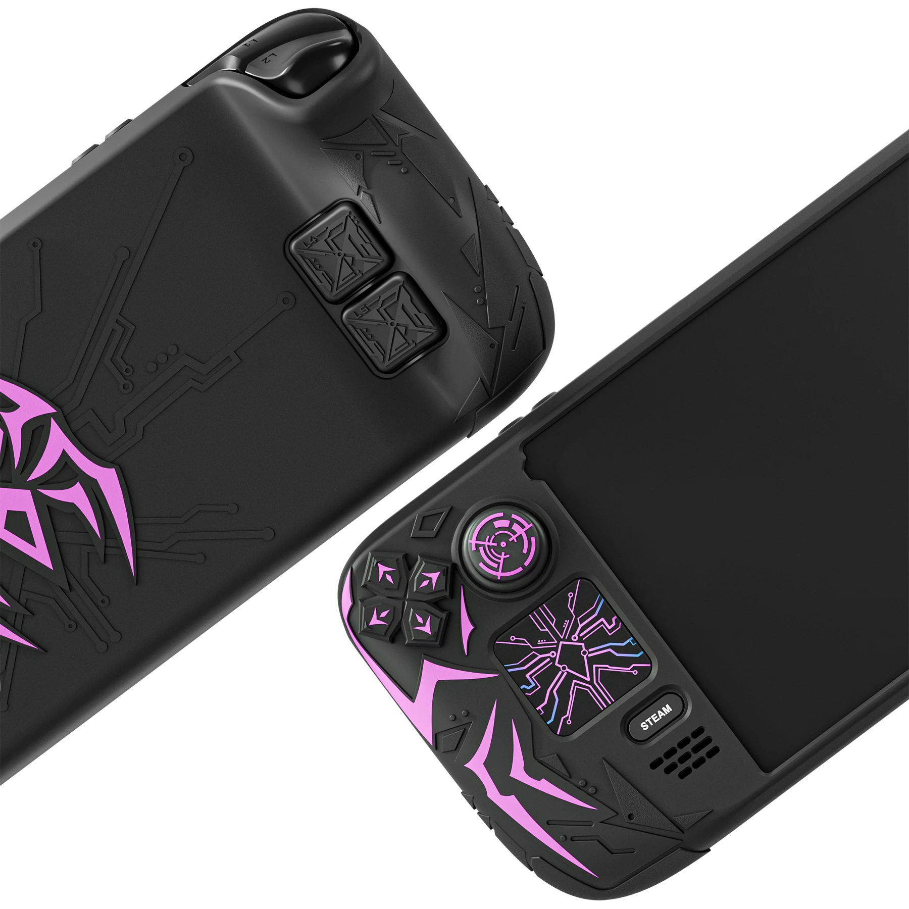 Фото Защитный чехол PlayVital Cyber Spider для Steam Deck OLED/LCD, противоскользящий силиконовый чехол с улучшенными кнопками на задней панели №3