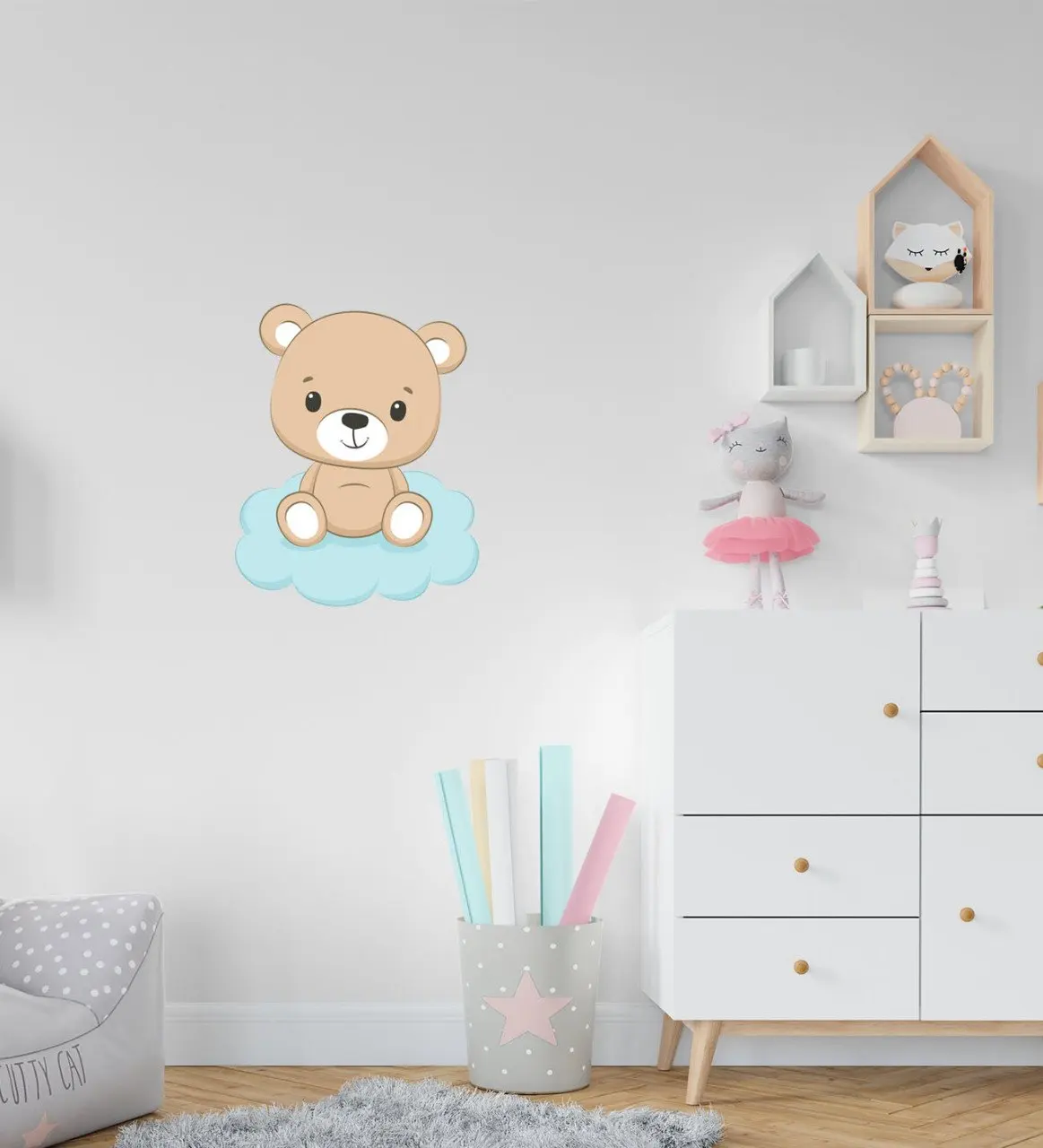 

BK Подарочная Наклейка на стену в виде мишки тедди для детской комнаты-4