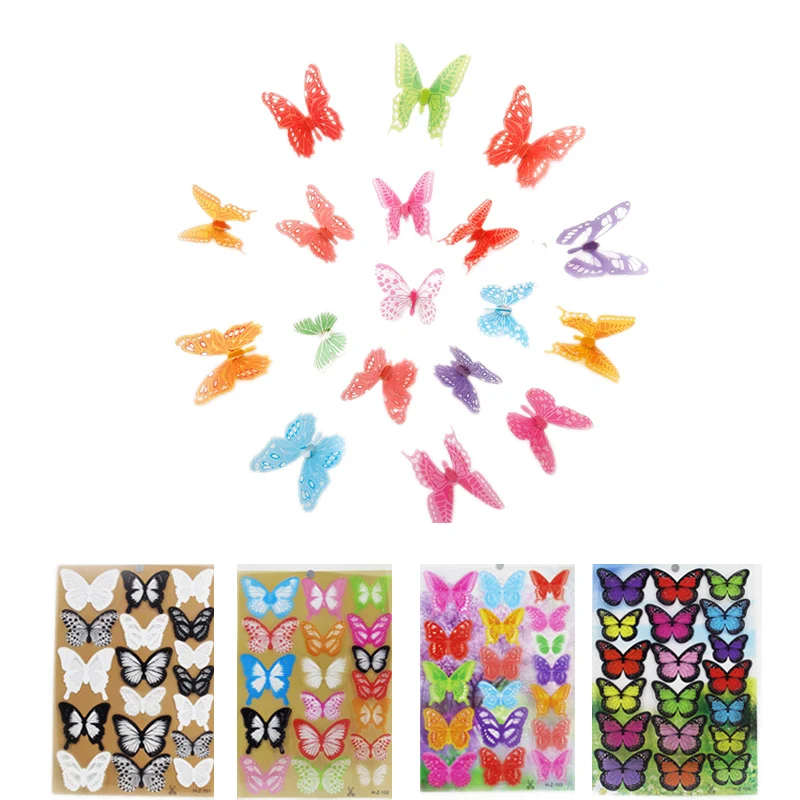 

18 шт./пакет 3d стикер на стену с бабочками красивая бабочка для детской комнаты и гостиной настенные наклейки домашний декор на стену