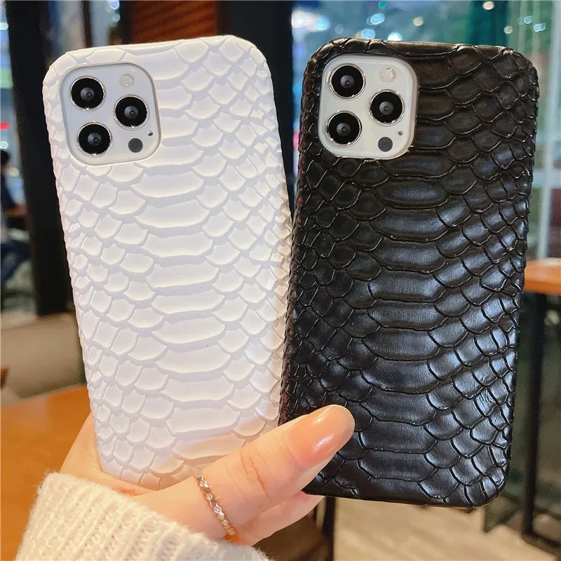 

Luxury Snakeskin Grain Leather Phone Case For Iphone 14 11 12 13 Pro Max 7 8 Plus Xr X Xs Se 2 Cover Anti-drop Hard Back Fundas