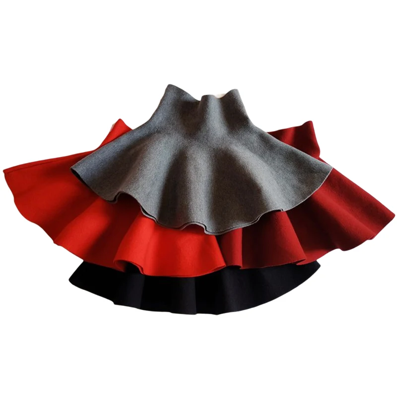 

Toddler Baby Girl Knit Skirt For Kids Autumn Winter Princess Skirts Pleated Children Clothing School Girls Tutu Clothes 2-12Year