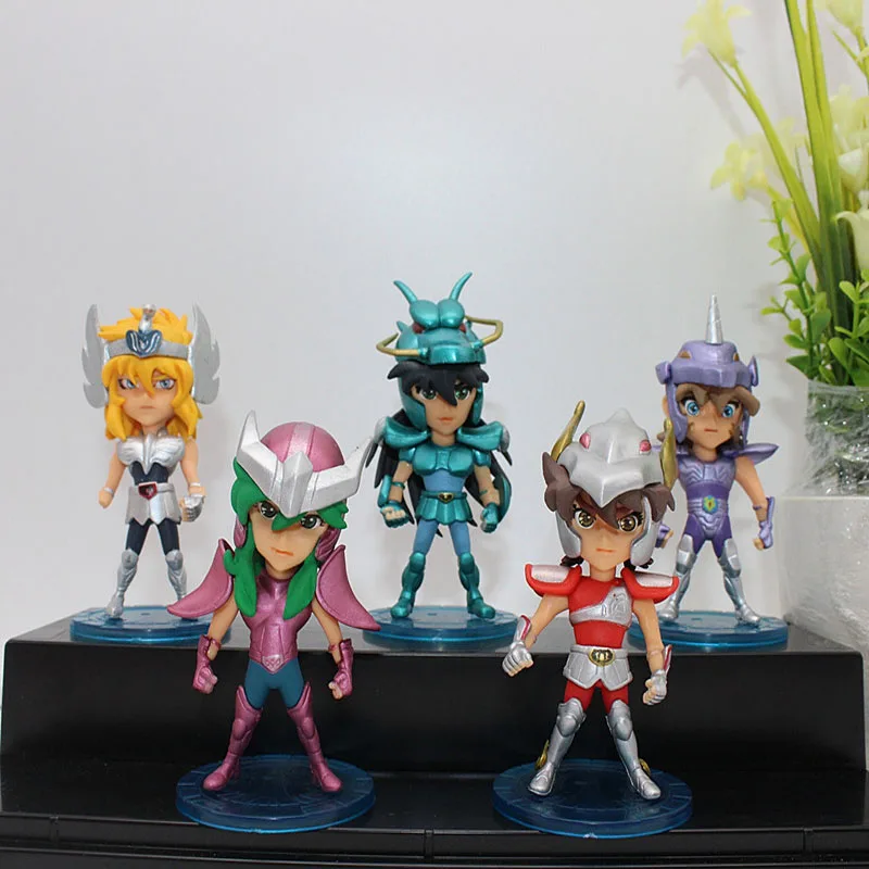 

5pcs/Set 9cm Anime Saint Seiya Knights of the Zodiac Hagen Ennestu Shiryu PVC Action Figure Mini Model Toys Dolls Brinquedos