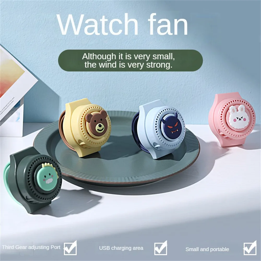 

Fashion Collocation Leafless Watch Fan Home School Small Fan Creative Design Usb Charging Cartoon Watch Fan Fan Outdoor