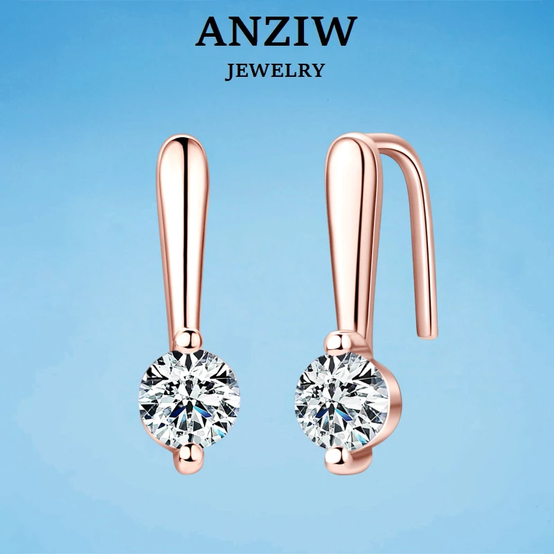 

Женские серьги-гвоздики из серебра 925 пробы с муассанитом