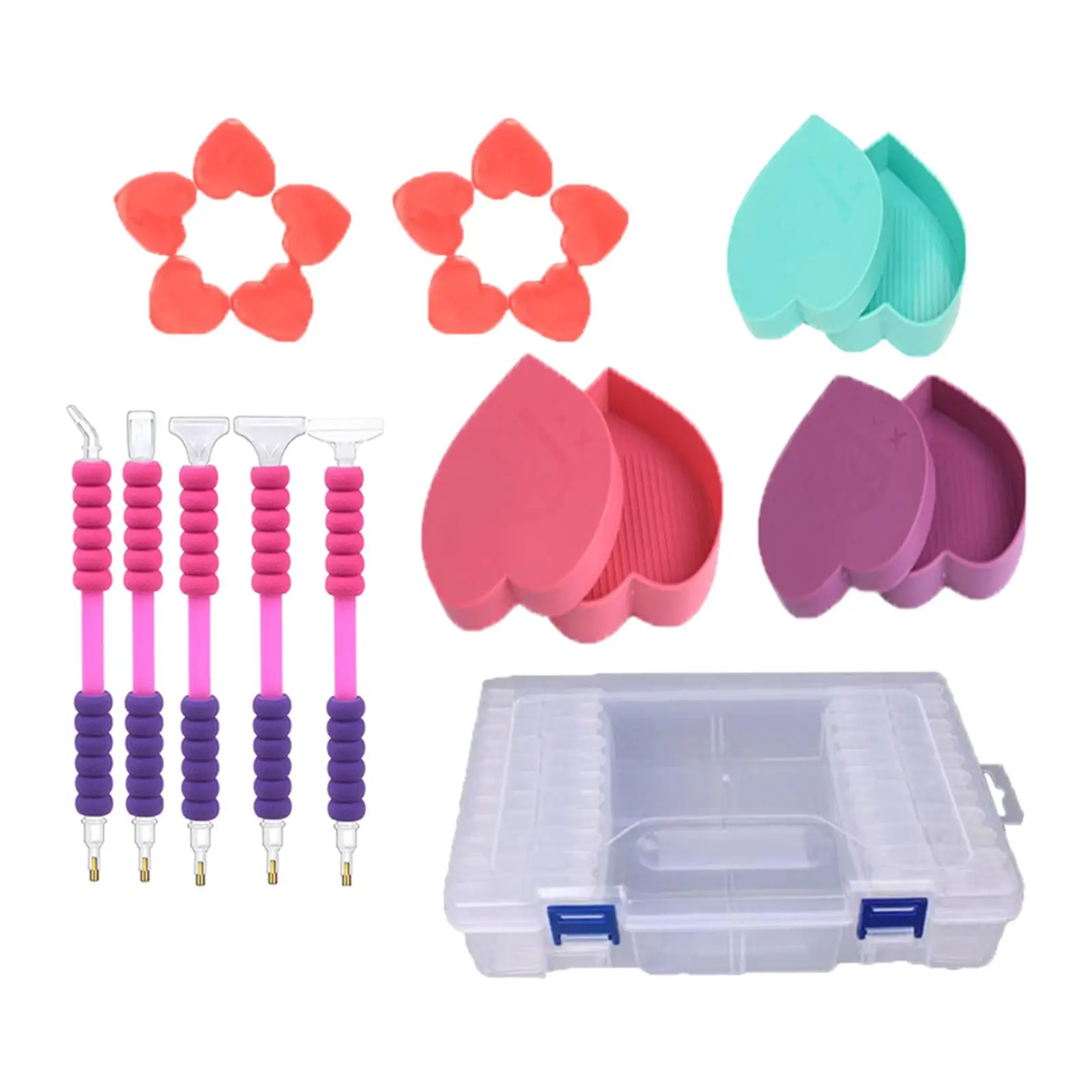 

Professional Diamond Painting Accessories Art Craft Cross Stitch Tool Set Diamond Painting Case Organizer for Lovers Adults