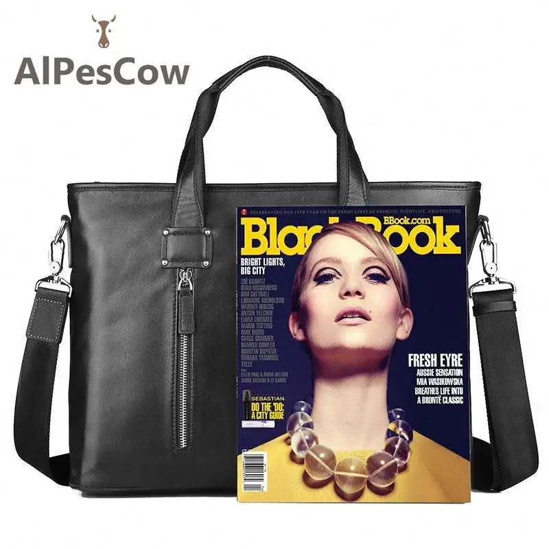 Genuine Leather Unique Design Handbag For Men 100% Alps Cowhide Vintage Briefcase Men's Luxury Executive Laptop Bag Top Quality
