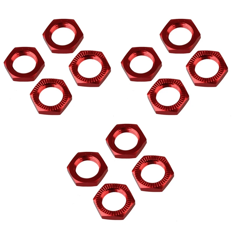 12 шт. 17 мм обновление колеса Шестигранная втулка гайка крышка N10177 для RC1:8 модель автомобиля, красный
