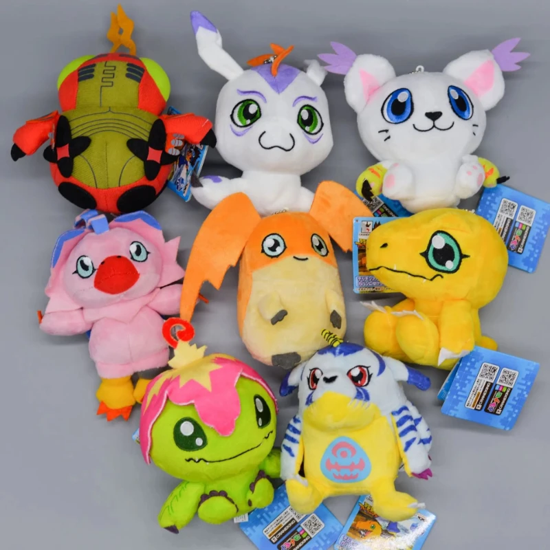 Фото Плюшевые игрушки-подвески Digimon Adventure 10 см: Патамон, Агумон, Тейлмон, Гомамон, Пиёмон, Габумон – коллекционные фигурки, подарки №2