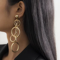 creative design ring pendant dangle earrings for women girls punk hip hop drop earrings jewelry wedding fashion accessories