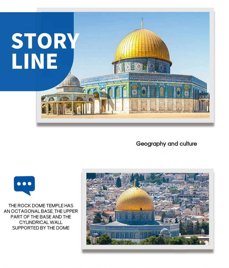 Всемирно известная архитектура купол рок-мечеть строительные блоки мир город