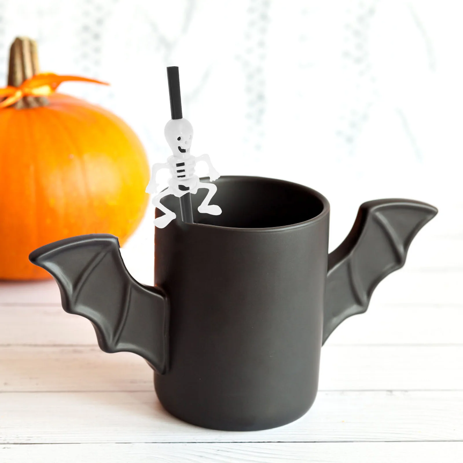 10 шт. прямые соломинки нежный белый дизайн черепа декор стола соломинка для питья