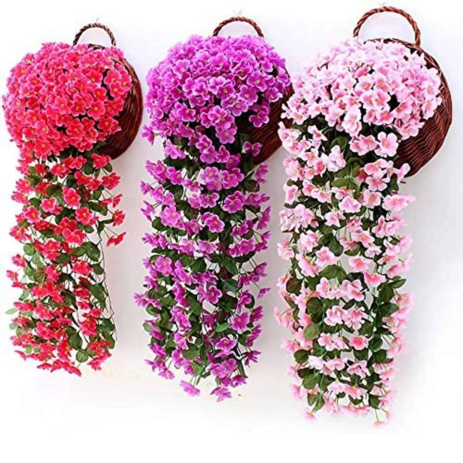 Фиолетовая искусственная настенная подвесная корзина цветок лоза украшение для