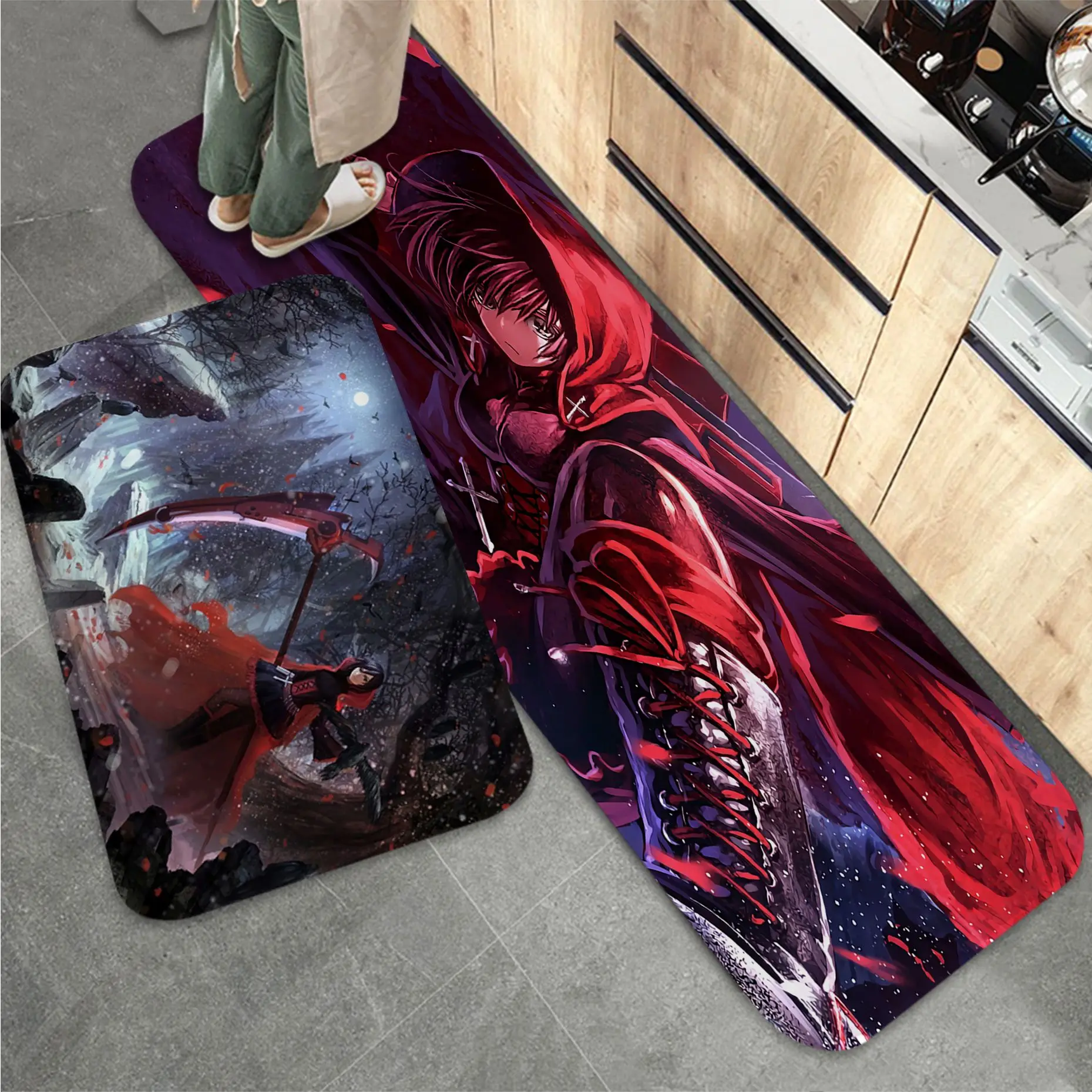 

R-rwby anime Floor Mat Entrance Door Mat Nordic Style Bedroom Living Room Doormat Home Balcony Anti-Slip Modern Home Decor