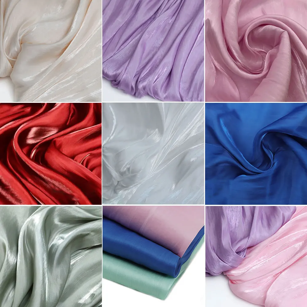 Блестящая Шелковая гладкая ткань для самостоятельного изготовления женских
