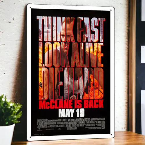 Металлический постер из фильма Die Hard with a Vengeance (1995) фотопленка 8 дюймов x 12