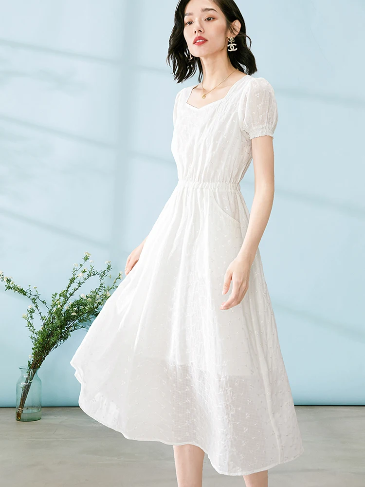 [Вечернее белое прямое платье Broken Code] Вечернее летнее 2024 новое женское с высокой