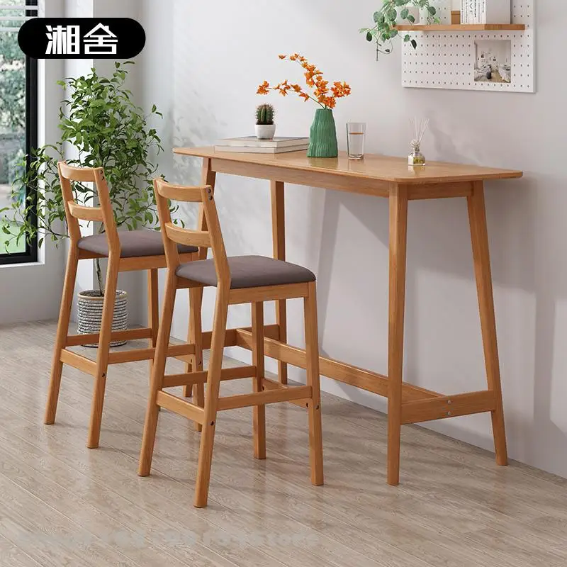 Скандинавский барный стол и стул из массива дерева домашняя спинка современный