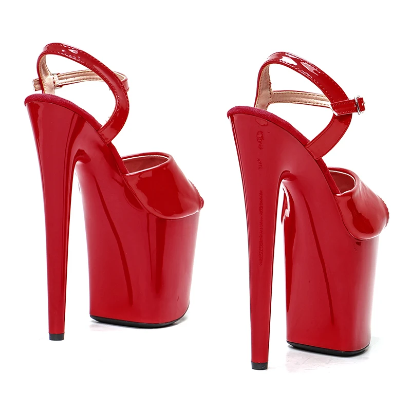 Leecabe 20CM/8inches RED Patent Platform Shoes Sexy  High Heels Pole Dance shoes