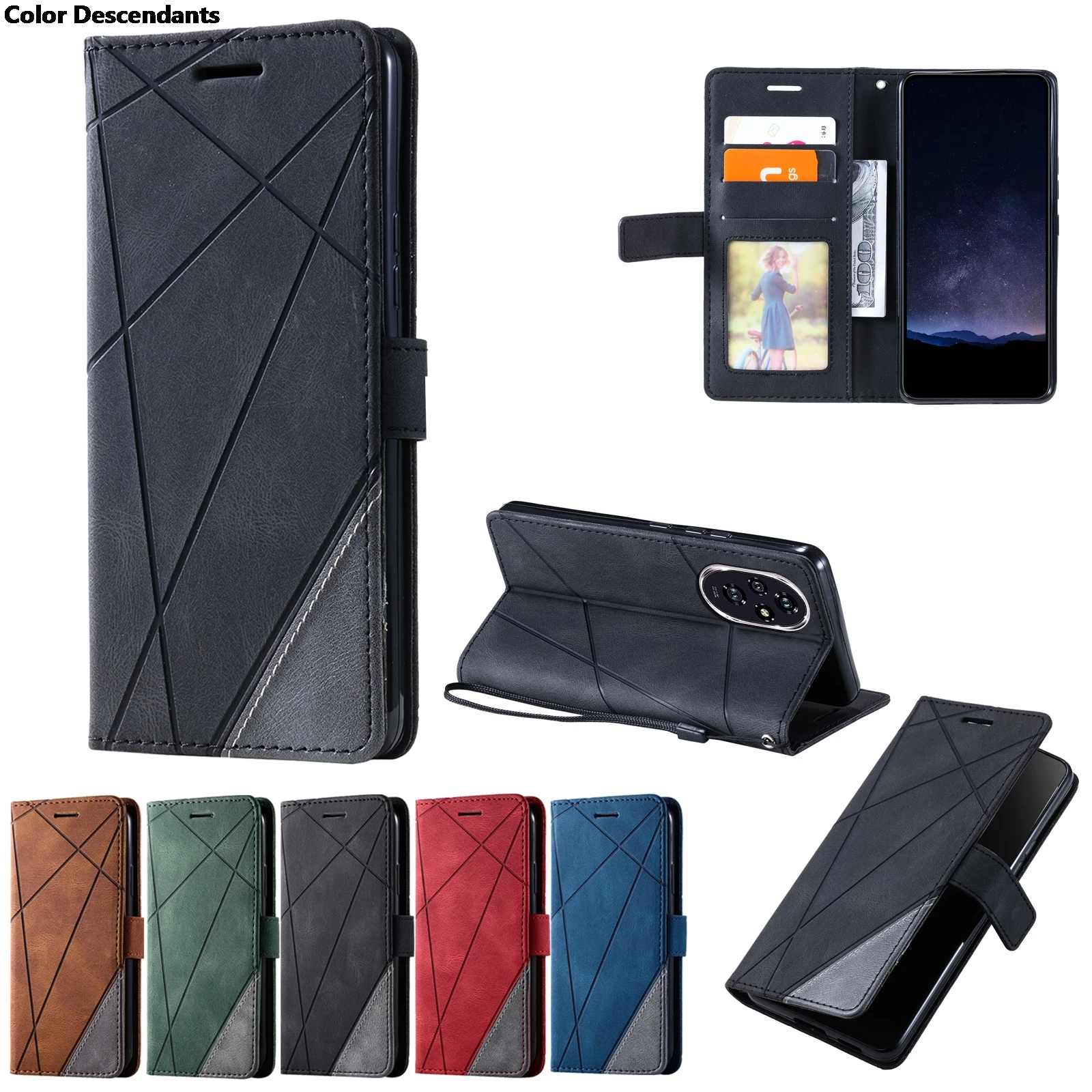 Кожаный чехол Skin Feel Stitching для OPPO Find X2 X3 X5 X6 Lite F11 F17 F19 F23 F25 Pro Plus Neo Wallet Flip Card Slot Cover