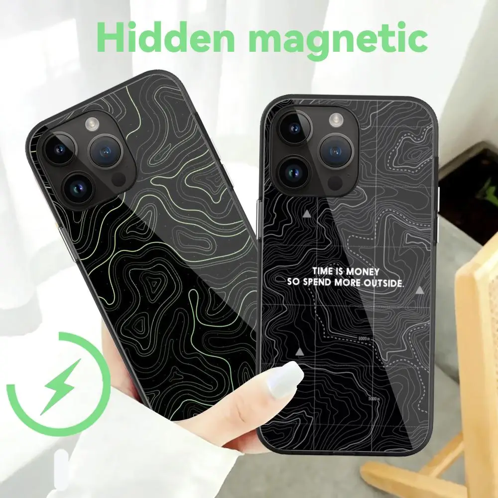 Чехол для телефона с геометрическими контурами iPhone 15 Pro Max 14 13 12 11 Mini Plus скрытые