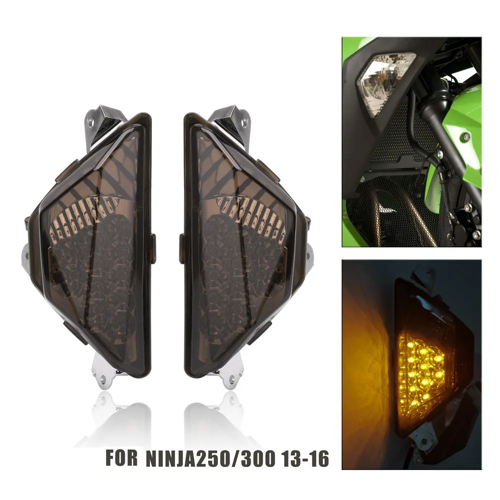 Профессиональные передние указатели поворота Adeeing подходят для Kawasaki NINJA 250/300 13-16