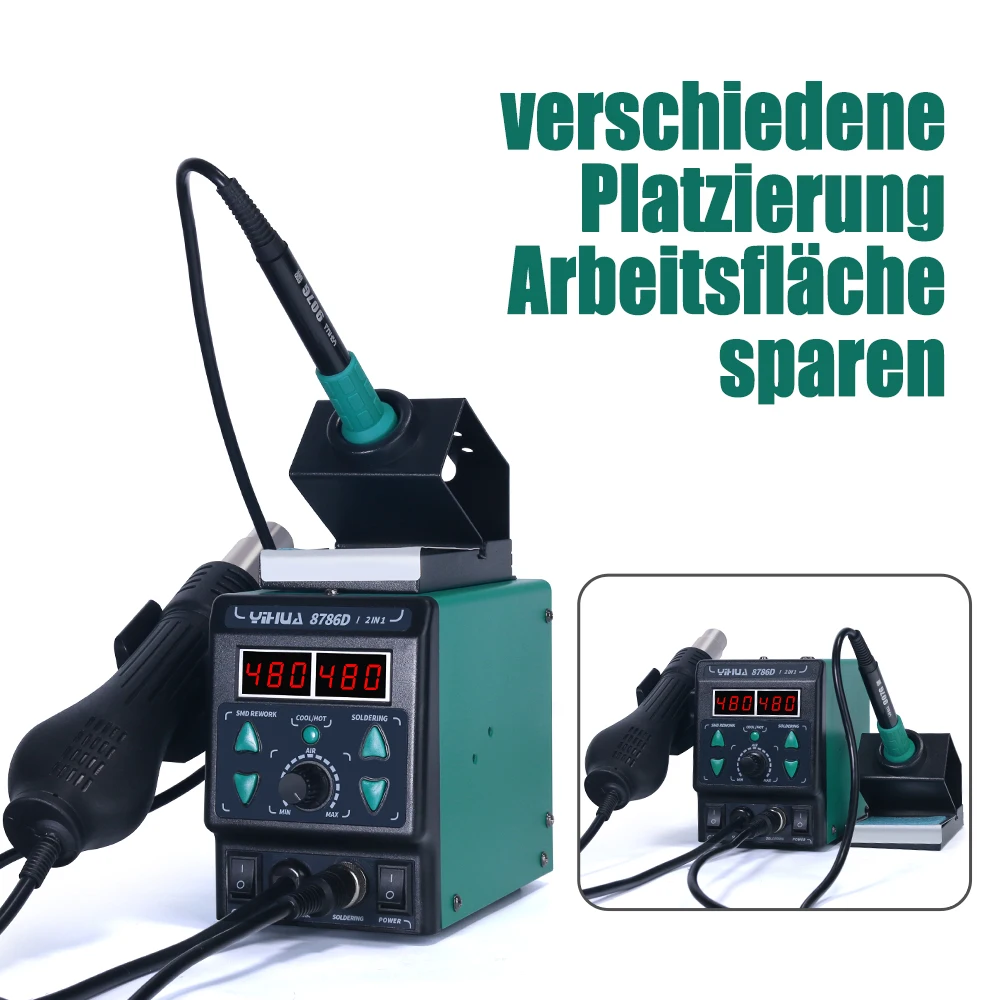 YIHUA 8786D-I Паяльник Станция горячего воздуха BGA Паяльная станция Ремонт телефона SMD