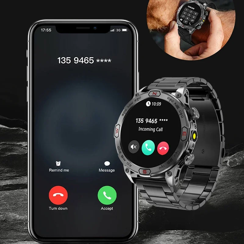 Новинка 2024 спортивные умные часы с GPS-треком для активного отдыха экран 1 43 дюйма