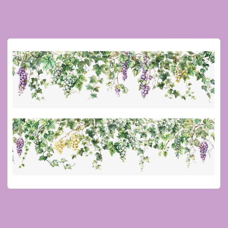 

Зелёная декоративная лента с цветочным узором 2x8 м