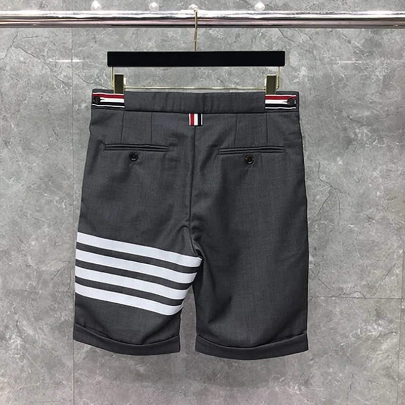 2022 Pants Suit Male Korean Style Casual High Waist Summer Fashion Office Man Formal Grey Straight Suit Pants Striped Trousers